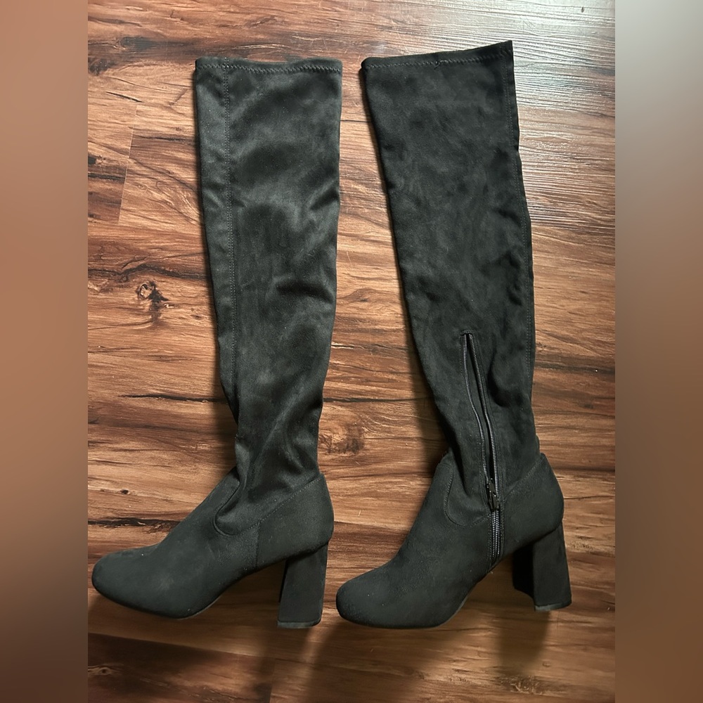Black Suede vegan tall boots